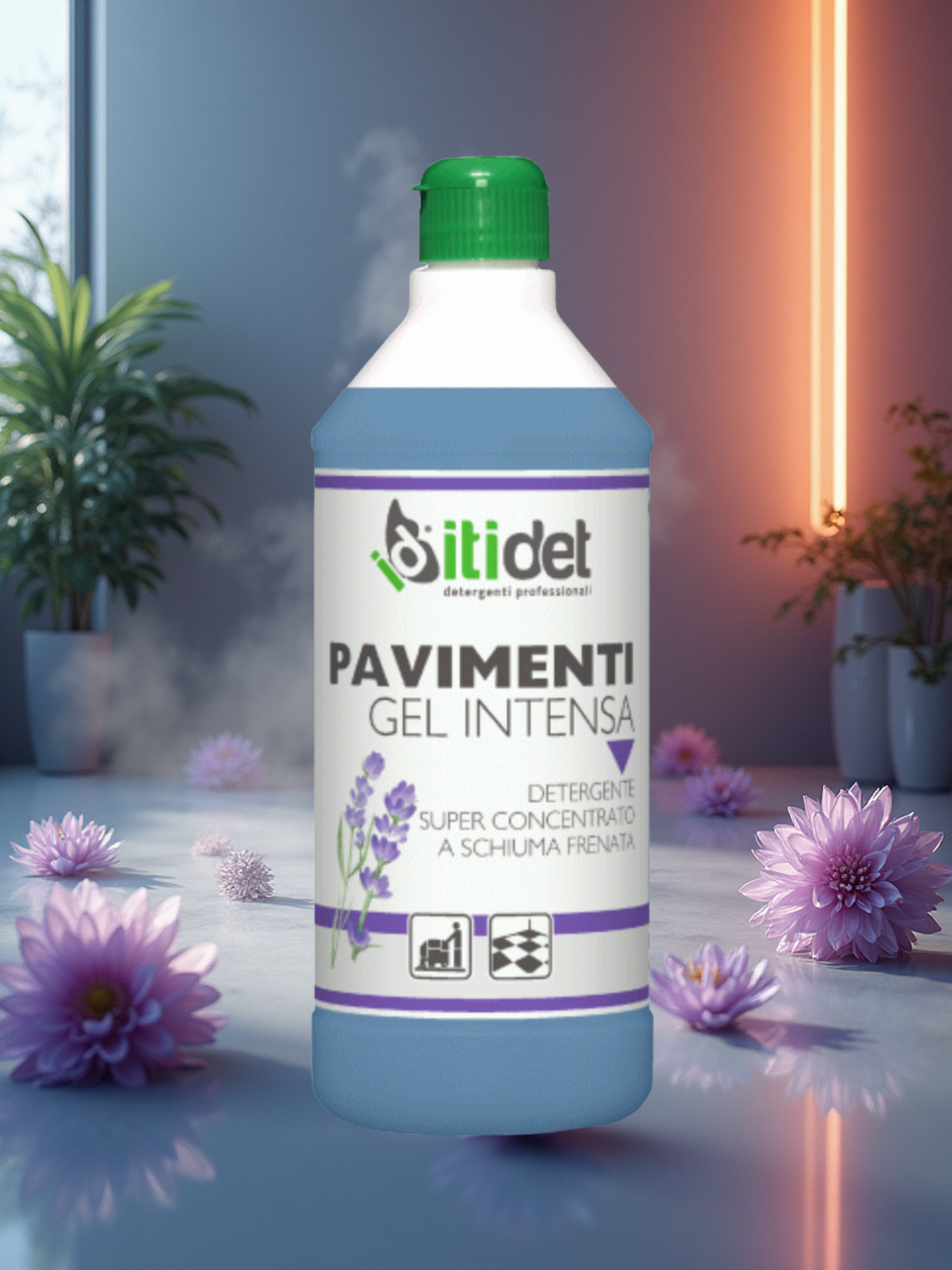 Itidet Gel Pavimenti Intensa, 750ml, detergente concentrato a schiuma frenata