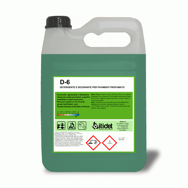 D-6 - Detergente e decerante per pavimenti profumato 5LT