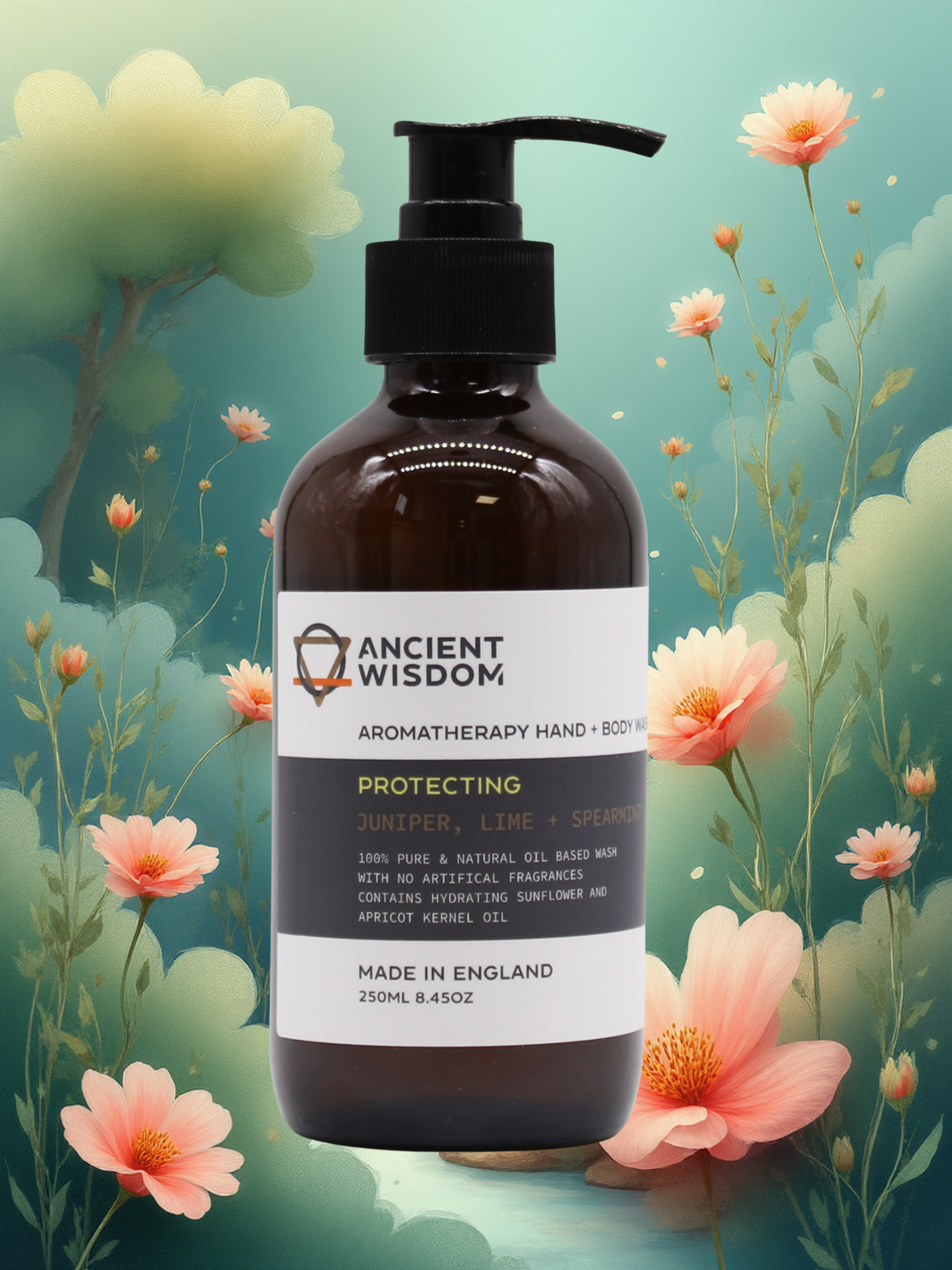 Sapone Liquido Ginepro, Lime e Menta verde, 250ml, aromaterapico