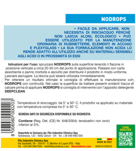 Fila Nodrops, scudo antigoccia