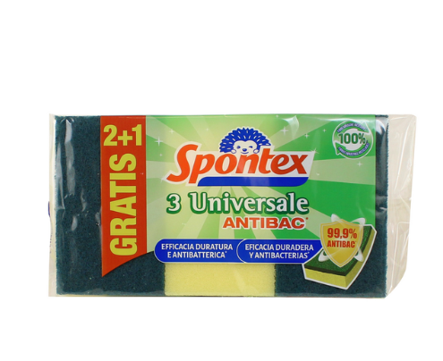 SPONTEX SPUGNA ABRASIVA UNIVERSALE 2+1 PZ.