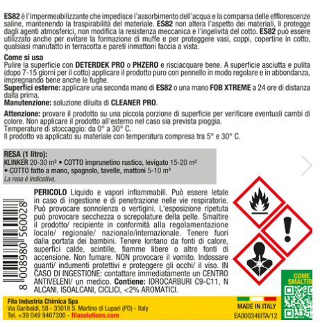 FILA - ES82, 1LT, protettivo idrorepellente antiefflorescenza base solvente