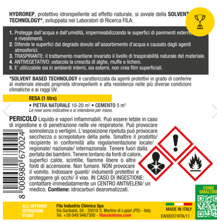 FILA - Hydrorep, 1LT, protezione idrorepellente