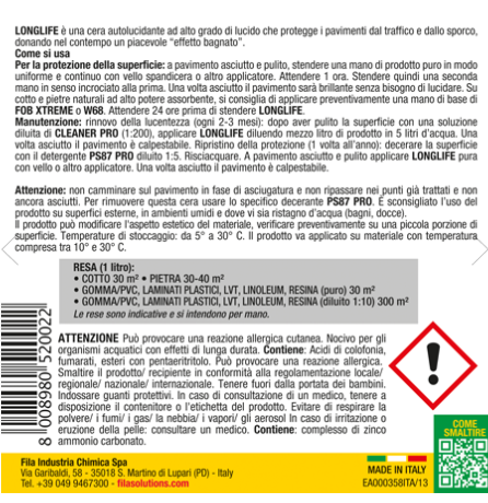 FILA - Longlife, 1LT, cera protettiva effetto lucido