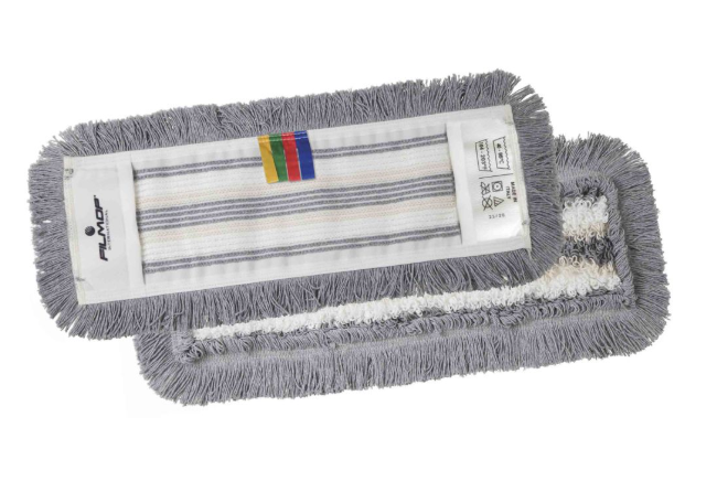 DREI-TUFT - frangia in microfibra, cotone e poliestere, supporto in tela poliestere, tufting, filo tagliato esterno, con tasche e alette, con etichetta colour code