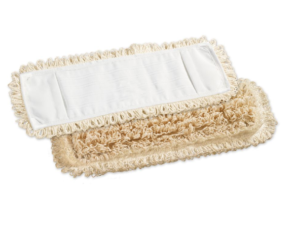 Frangia in cotone, supporto in tela poliestere, filo continuo, con tasch
