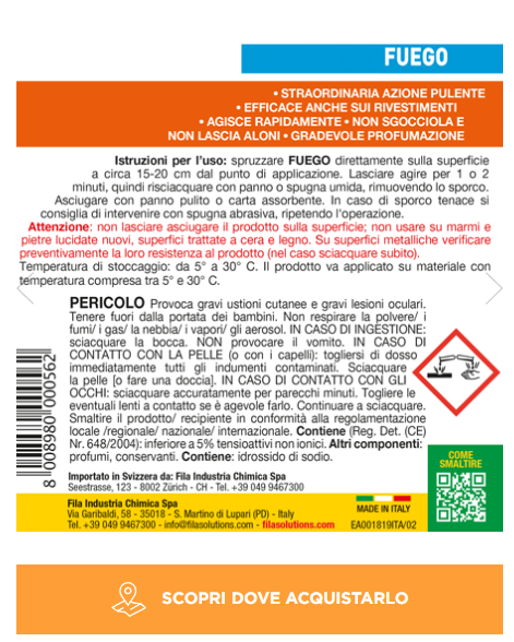 Fila Fuego, pulizia caminetti e stufe